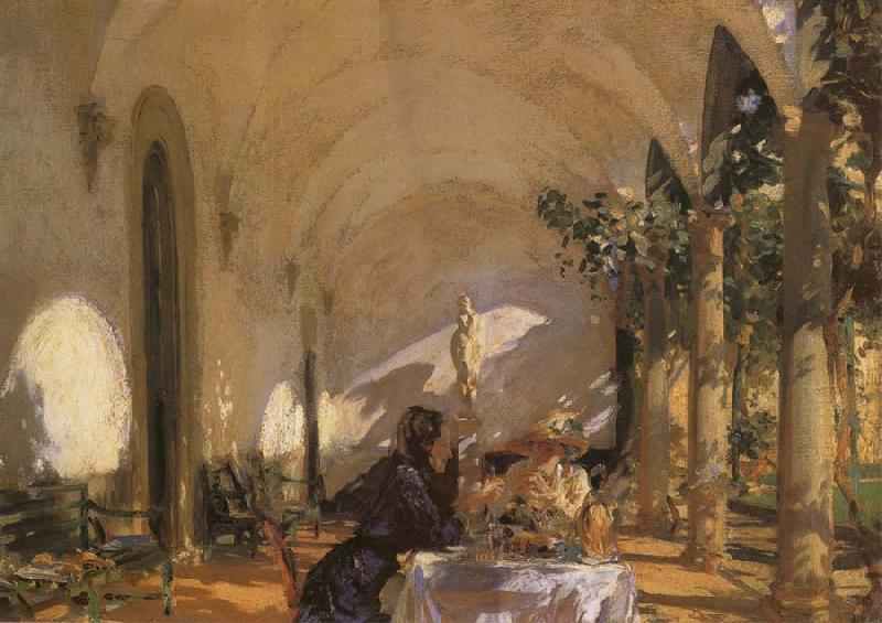 John Singer Sargent Breakfast in the Loggia oil painting picture